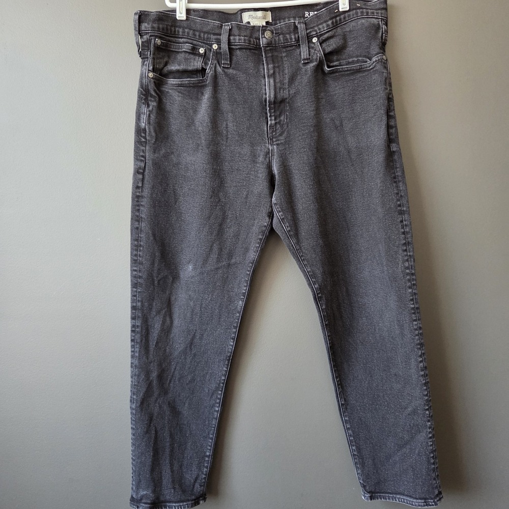 Madewell Men's Relaxed Tapered Black Denim Jeans Size 40x32 Classic Grunge Rock
